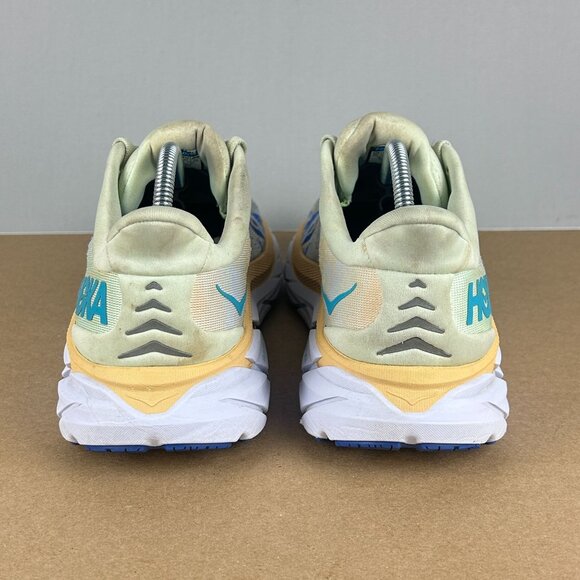 Hoka Clifton 8 Athletic Running Shoes Womens 8 Blue White Yellow Low Top - Picture 4 of 11